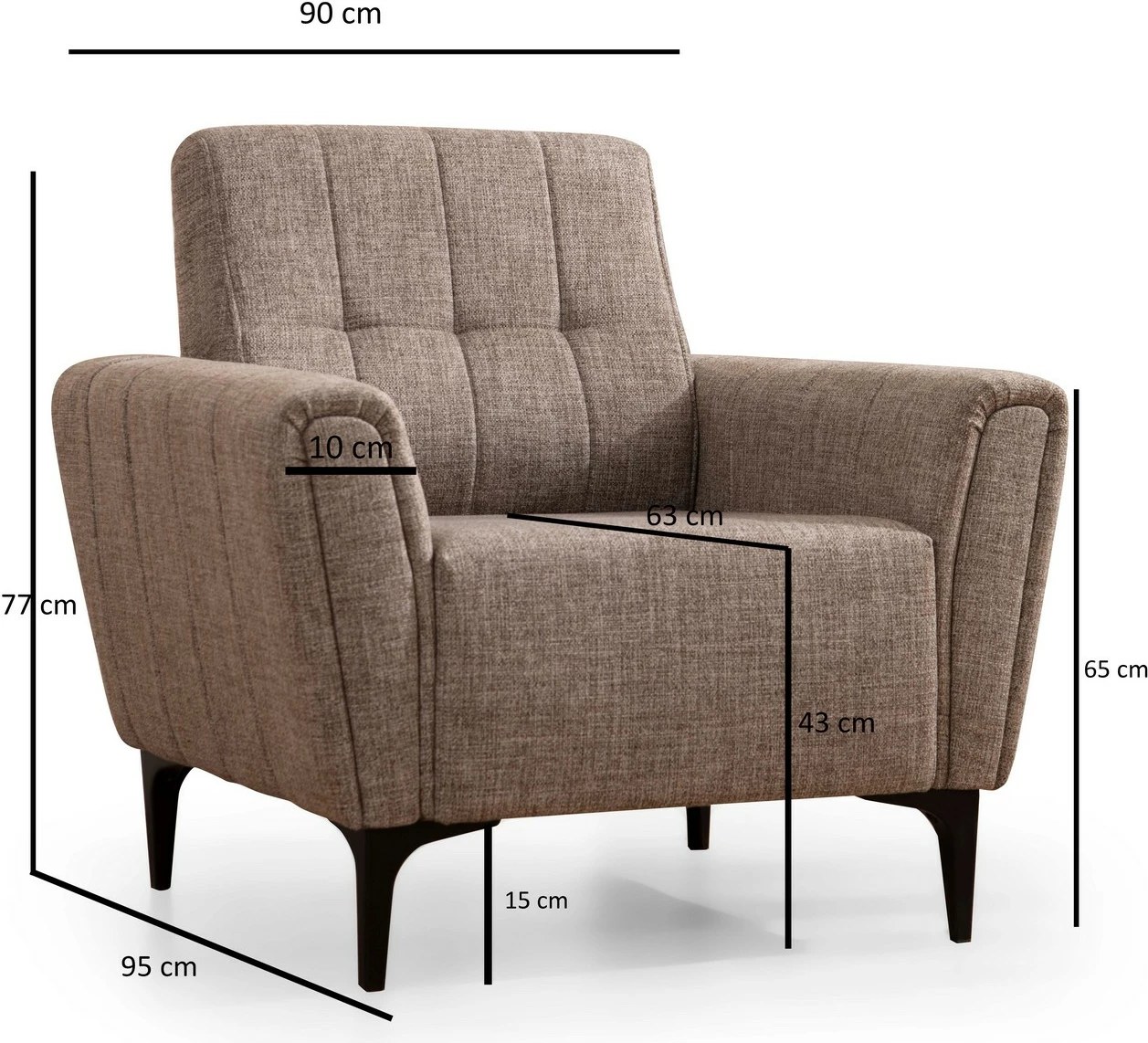 Fotelje një vendëshe Atelier del Sofa, Hamlet, ngjyrë kafe e çelët