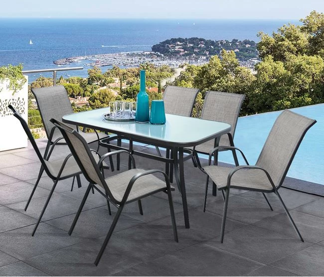 Set kopshti tavolinë & karrige FH5119.01, 7 pjesë, hiri