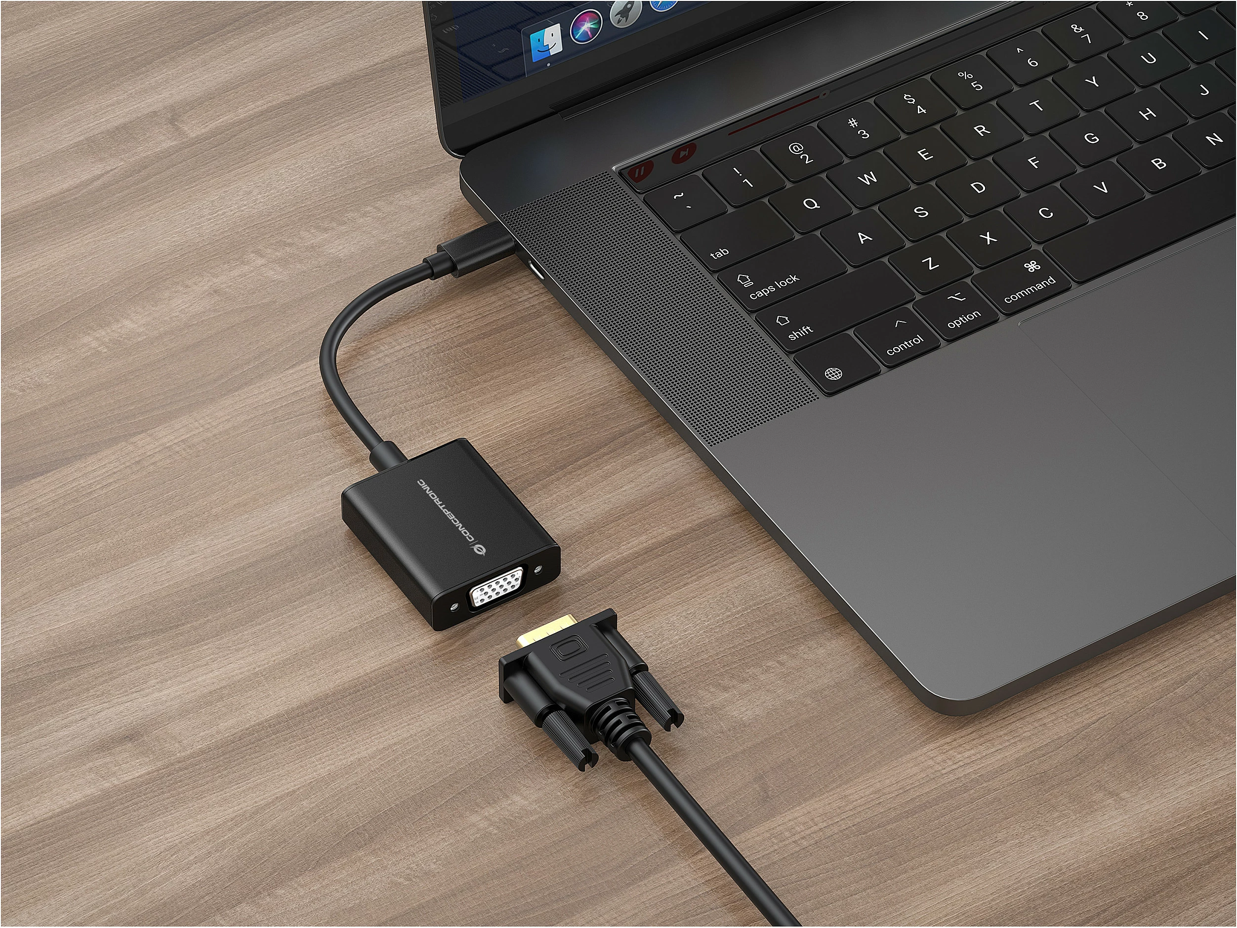 Adapter USB-C në VGA Conceptronic ABBY, 1080p 60Hz, i zi