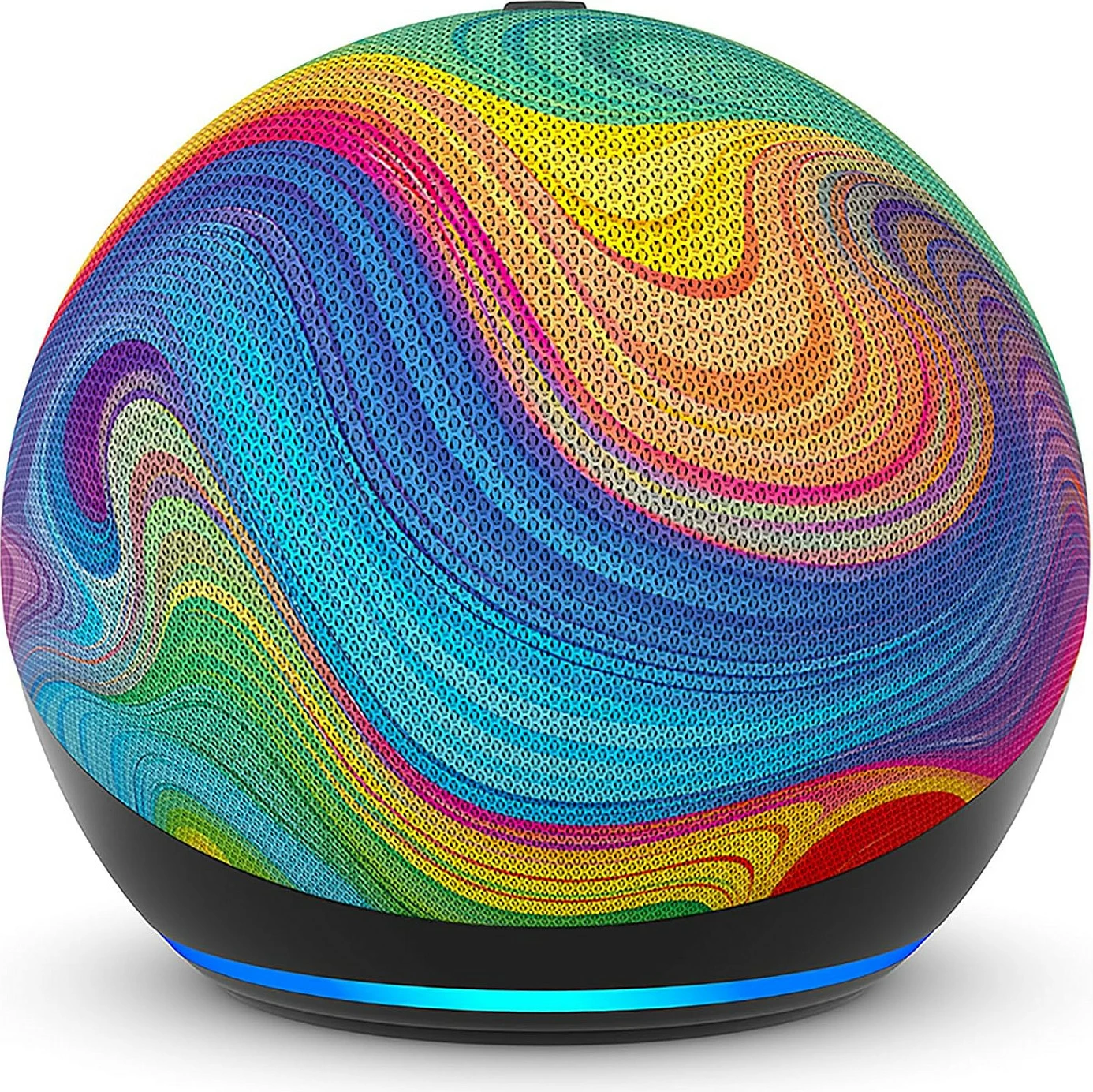 Altoparlant i mençur AMAZON Echo Dot (Gjenerata 5) Kids, Alexa, Wi‑Fi/Bluetooth, shumëngjyrësh (Rainbow Swirl)