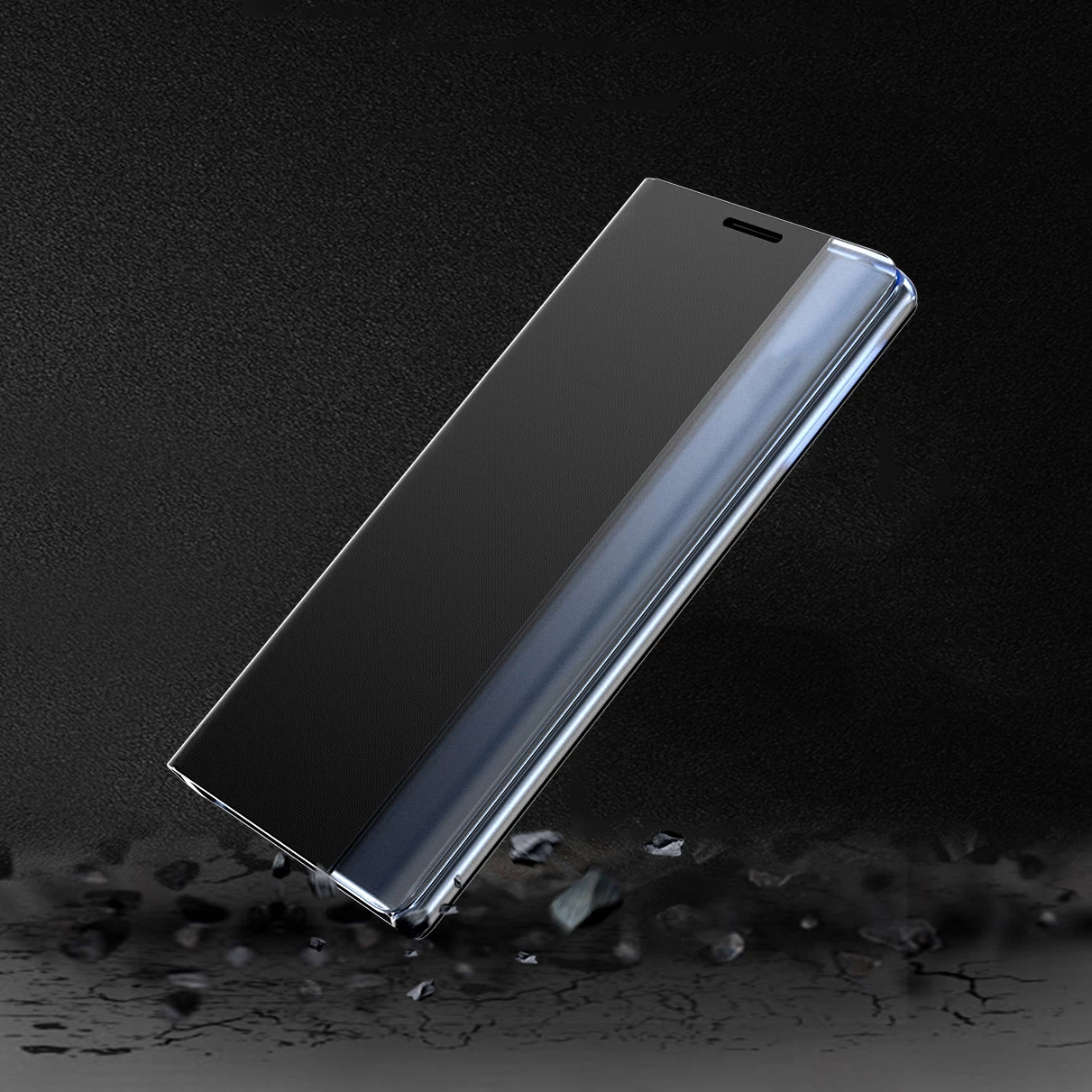 Mbështjellës Hurtel Sleep Case me smart window për iPhone 13 mini, kaltër