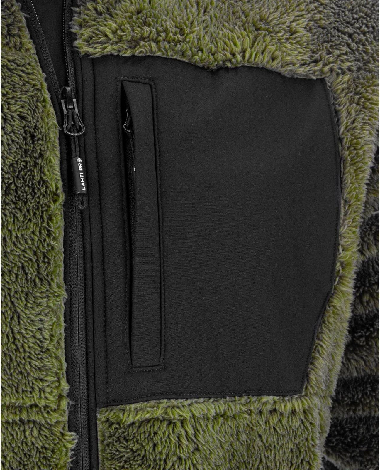 Xhaketë flis Sherpa për meshkuj LAHTI PRO L4015406, 300 g/m², 3 xhepa me zinxhir, 3XL, e gjelbër