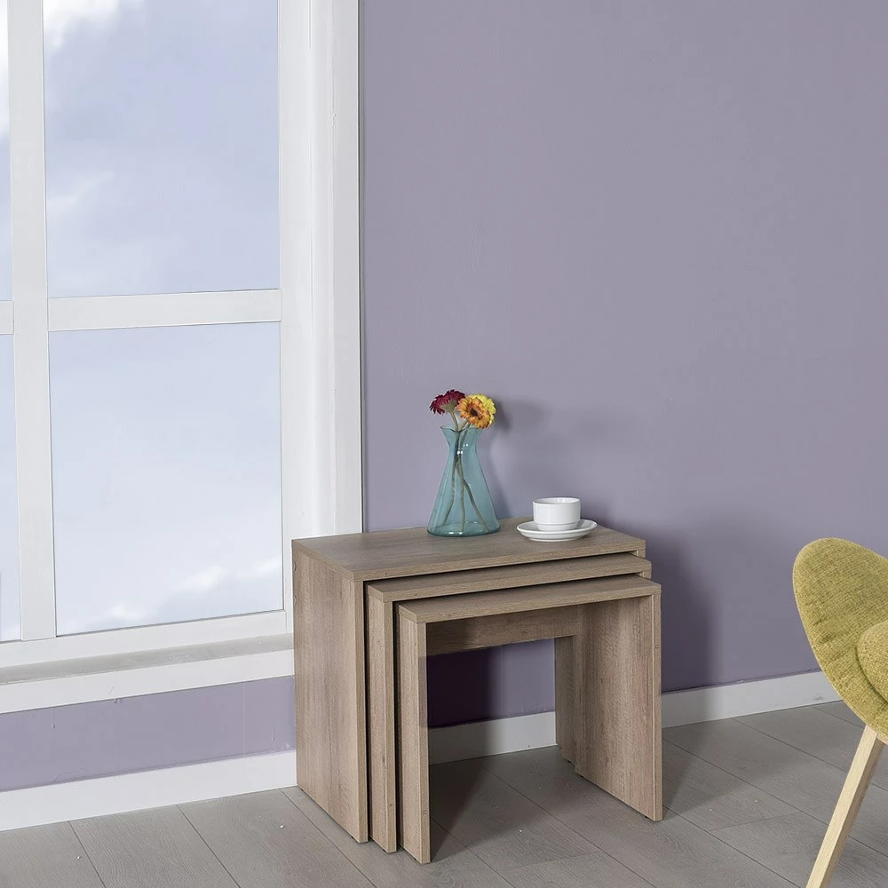 Tavolina ndihmëse të vendosshme, ngjyrë arre e çelët, Hanah Home, Shp-103-Tt-1