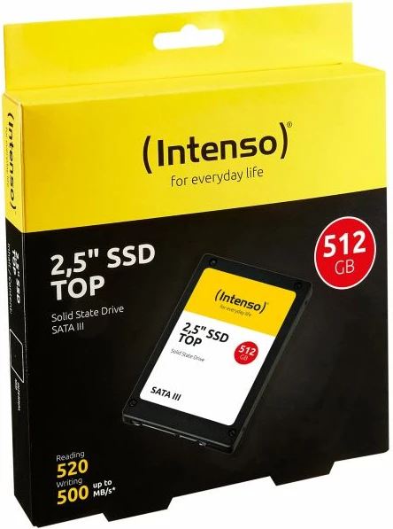 SSD intern INTENSO Top Performance MPN 3812450 512GB 2.5\" SATA III 3D NAND, e zezë