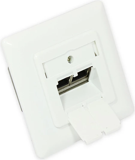 Prizë rrjeti GoodConnections Cat6, 2xRJ45, e ekranizuar, 80x80 mm, e bardhë