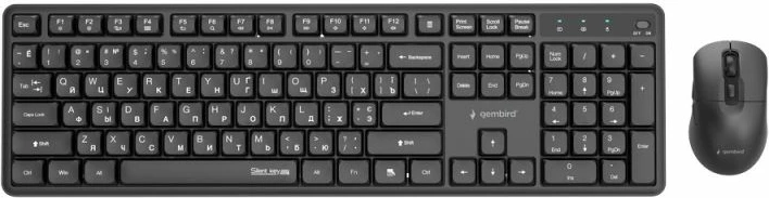 Tastierë dhe mi wireless Gembird Silent Key Pro Business, e zezë, RU layout