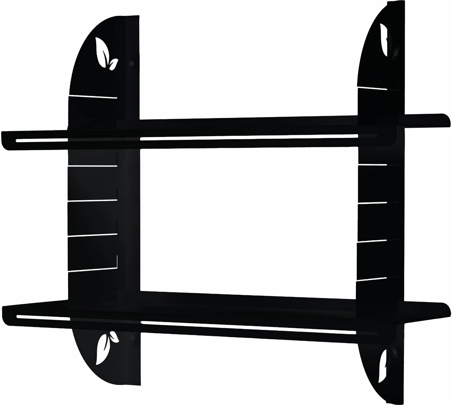 Raft dekorativ metalik për mur, ngjyrë e zezë, Skye Decor, Vlnt126Syh