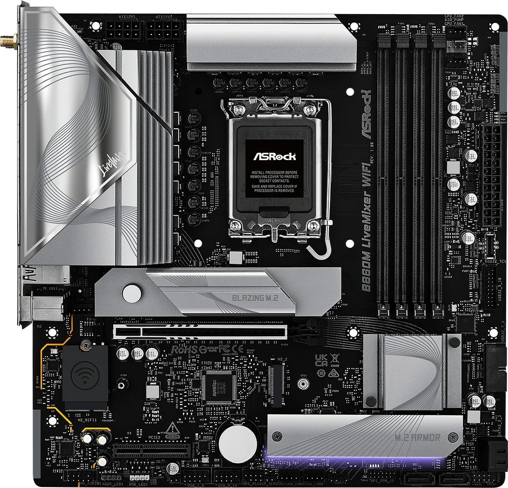 Pllakë amë Asrock B860M LiveMixer WiFi, Intel B860, micro ATX