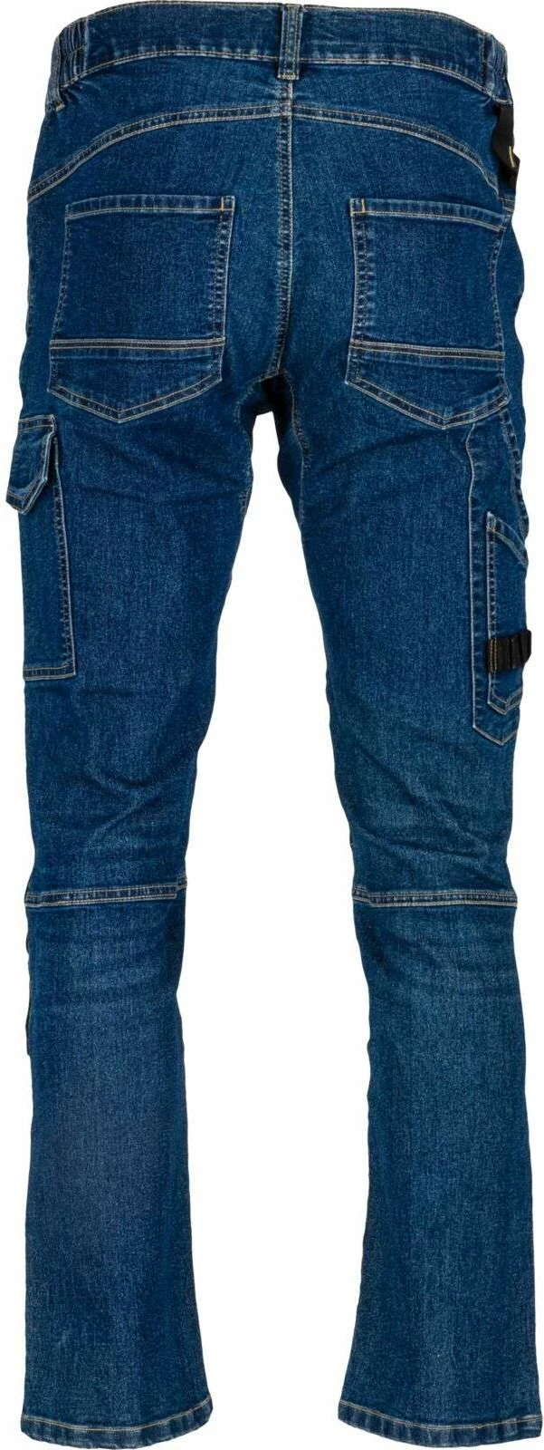 Pantallona xhins pune Lahti Pro L40550, slim fit stretch 280 g, madhësia M, të përforcuara, blu e errët