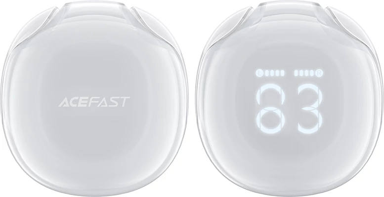 Kufje Acefast T9, wireless, Bluetooth 5.3, me ekran LED, të bardha