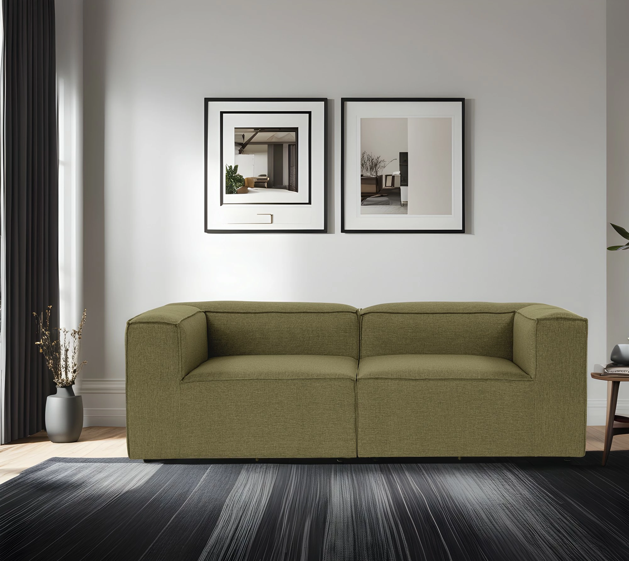 Divan dy vendësh Atelier del Sofa, Fora, ngjyrë e gjelbër