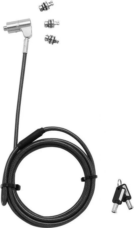 Kabllo sigurie DICOTA D31700 me 3 koka të ndërrueshme, çelës, 2m, antracit/çelik