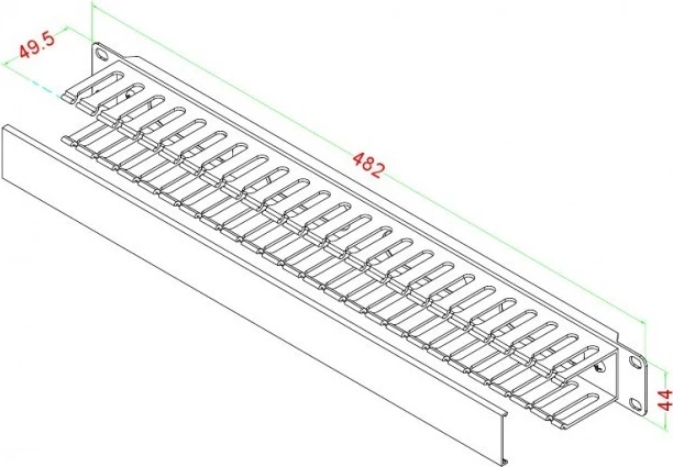 Panel organizues kabllosh Intellinet 711685, 1U, për 19" Rack, i zi