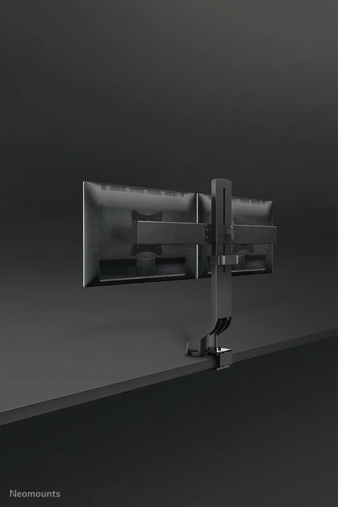 Mbajtës tavoline Neomounts FPMA-D860DBLACK, 2 ekrane, 27", i zi