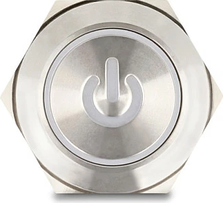 Buton ndriçues DeLOCK 20987, 230V 3A, IP65, inox/nikel, argjend