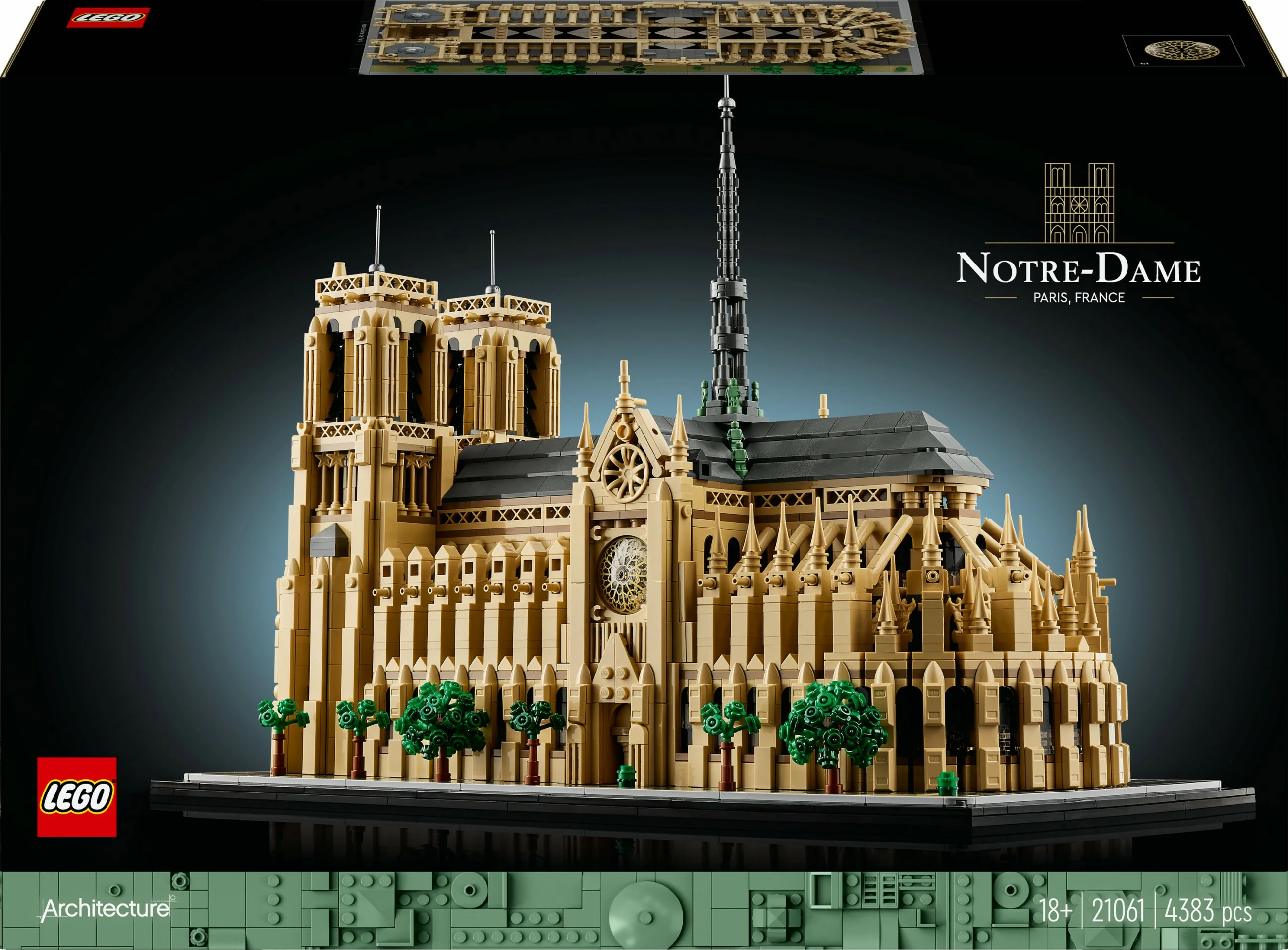 Set ndërtimi LEGO Architecture Notre-Dame de Paris, 4383 pjesë, plastikë, shumëngjyrësh