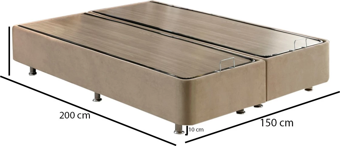 Baza dyshe për krevat, ngjyrë kafe e çelët, Skye Decor Ela Double, 150x200cm (2 copë)