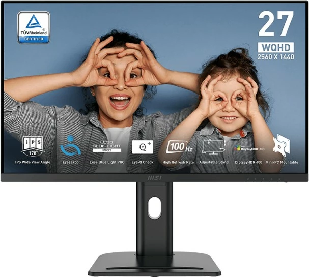 Monitor MSI PRO MP273QPDE E2 27 inç, IPS, WQHD, 100Hz, i zi