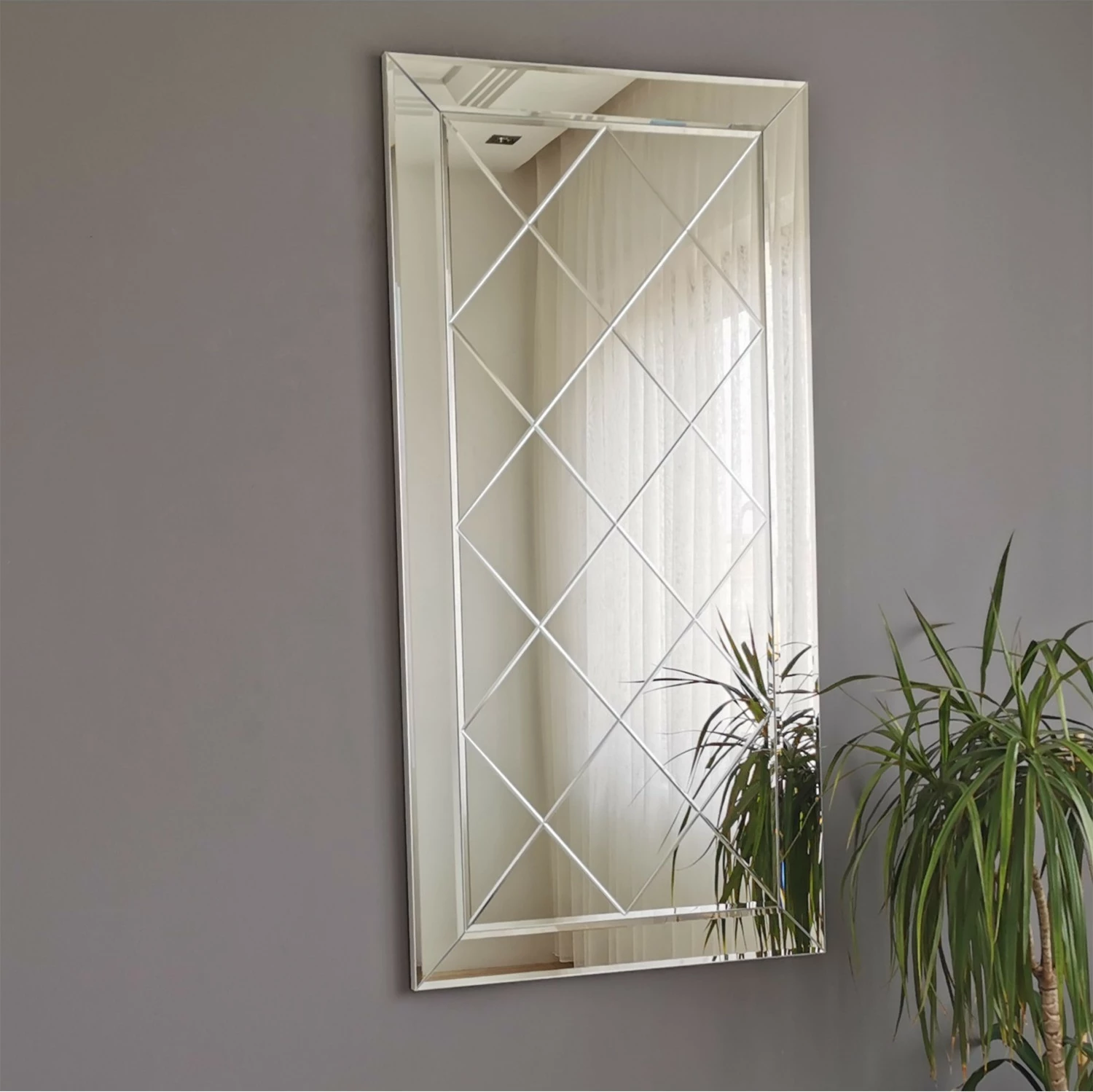 Pasqyrë Hanah Home, A306D, ngjyrë argjendi, 65x130cm