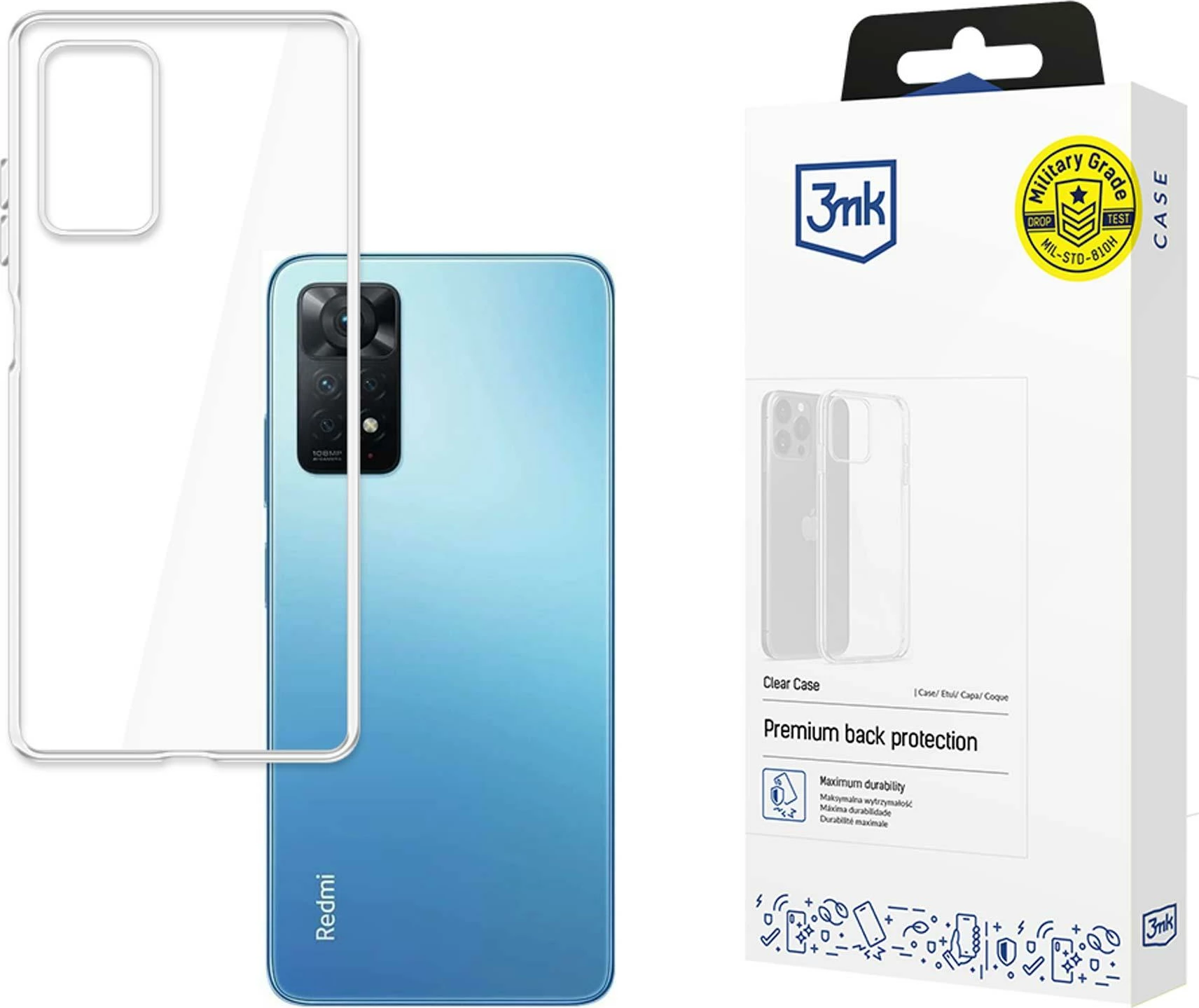 Mbështjellës 3mk Protection Clear Case për Xiaomi Redmi Note 12 Pro 4G, Transparent