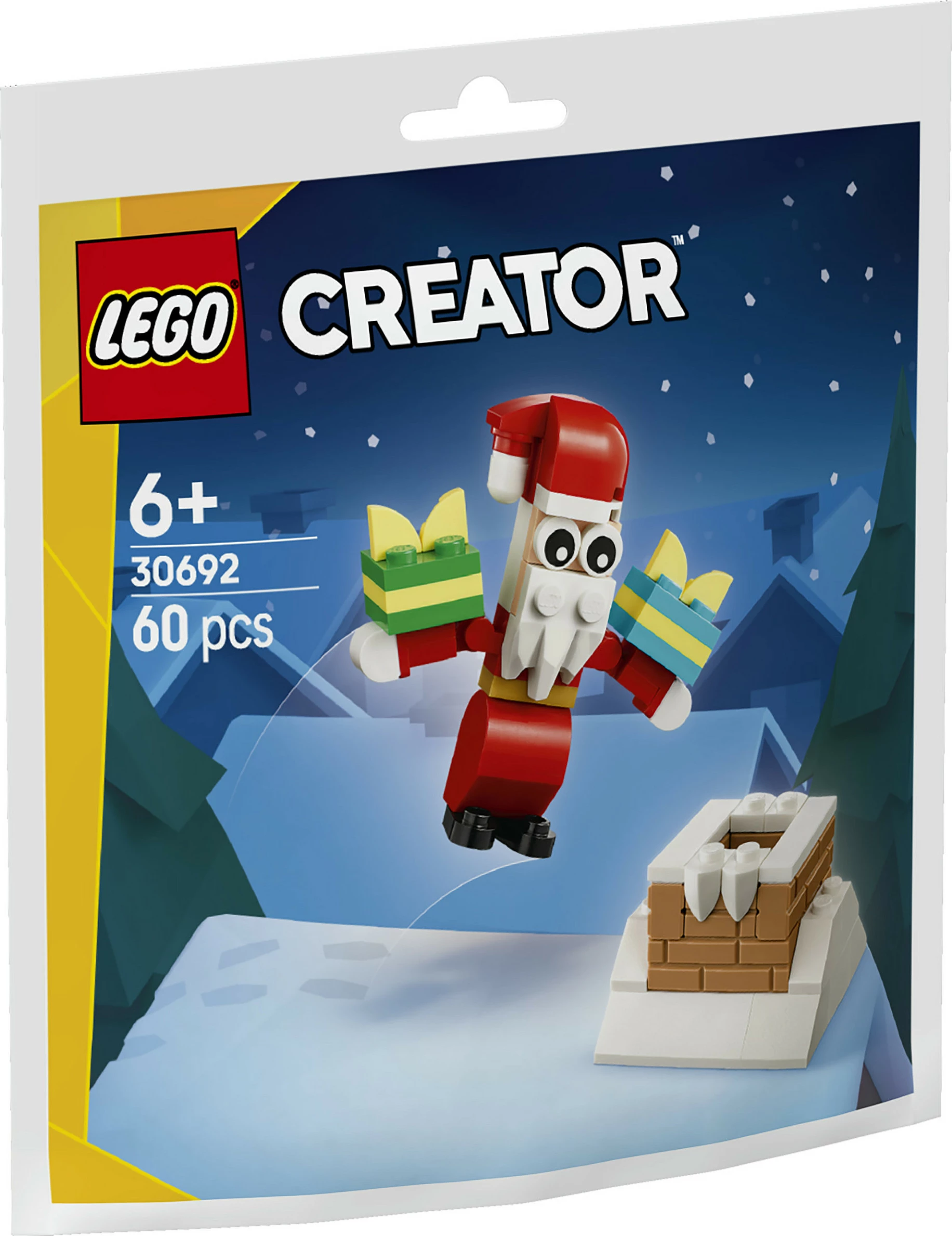 Set ndërtimi LEGO Creator 30692 Christmas Chimney Fun with Santa, 60 copë, shumëngjyrësh