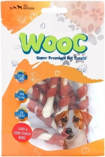 Wooc Mishi i Qengjit i Mbështjellë me Kalcium Kockë Për Shpërblim Qenësh 80gr