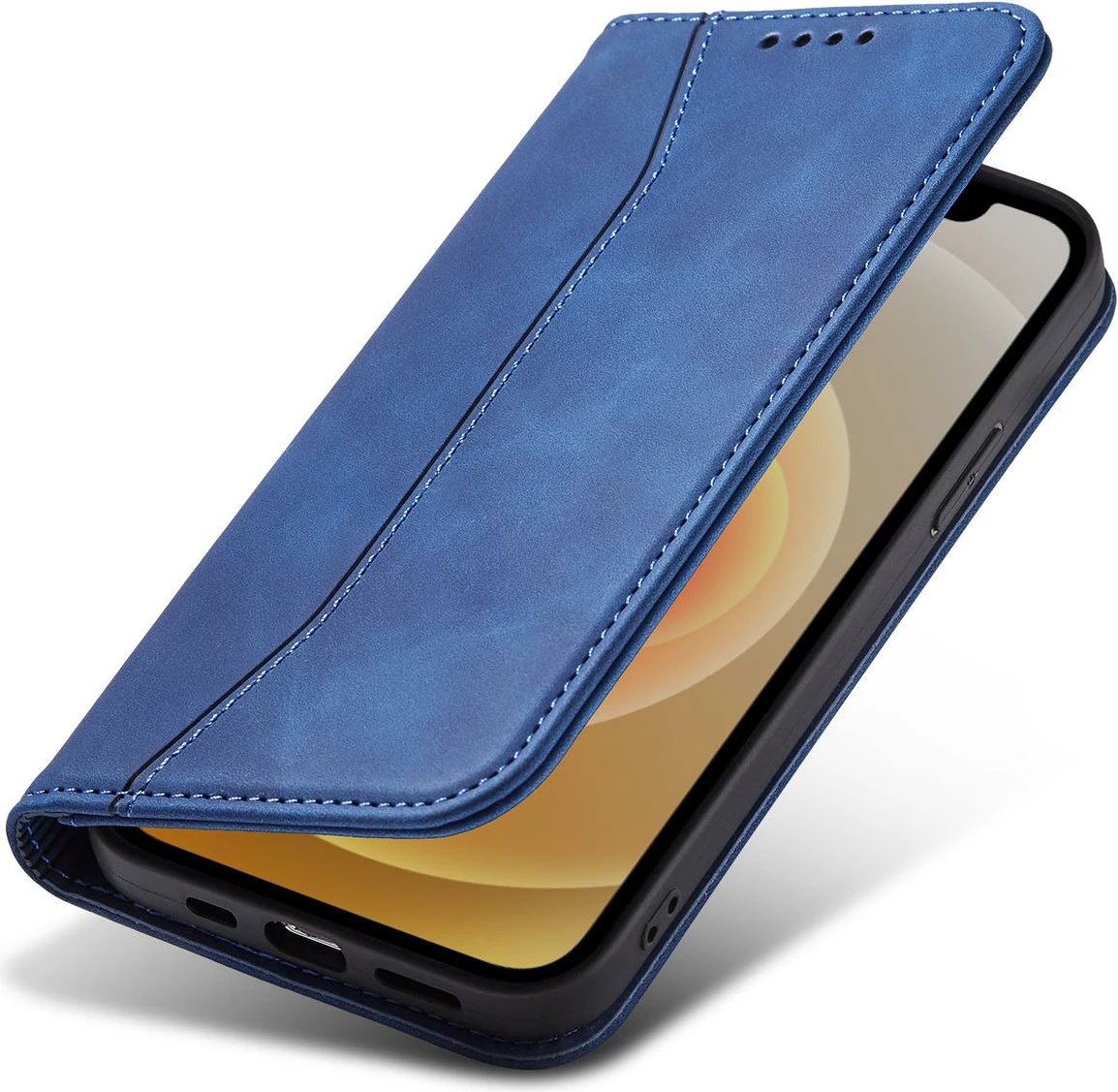 Mbështjellës Hurtel Magnet Fancy Case për iPhone 12 Pro Max, me portofol dhe stand, Kaltër