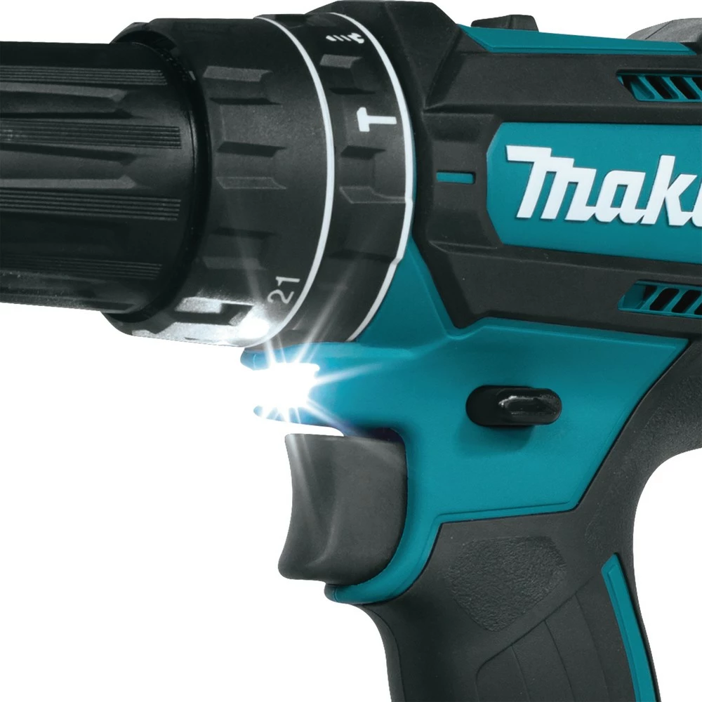 Makineri shpuese me goditje Makita DHP482RFX9, 18V, brushless, 2 bateri, 92 sene, e zezë/jeshile