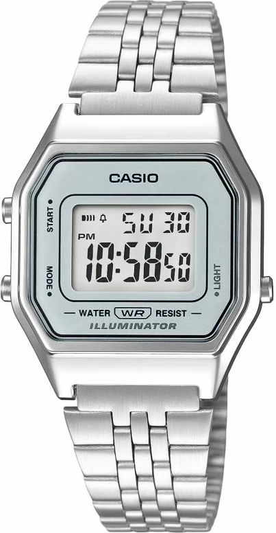 Orë dore digjitale për femra CASIO, argjend