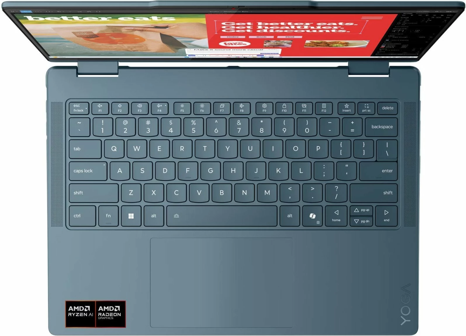 Laptop 2n1 Lenovo Yoga 7 14AKP10 (83JR008NPB) Ryzen AI 5 340, 16GB RAM, 512GB SSD, 14" OLED Touch, Windows 11, blu, set me Yoga Pen