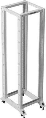 Raft i hapur 19" për servera, Lanberg, OR01-6842-S, 42U, 600x800 mm, kapacitet 600 kg, rregullim thellësie 430-590 mm, gri RAL 7035
