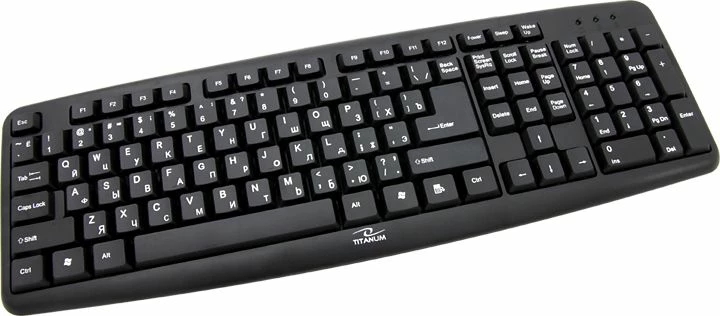 Tastierë Titanum TKR101 USB me kabllo, layout RU, me numpad, e zezë