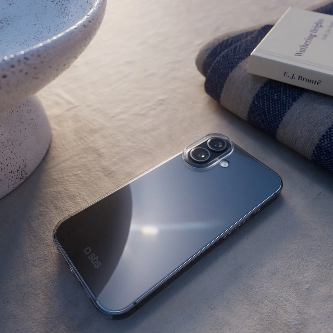 Mbështjellës SBS Skinny Cover për iPhone 16 Plus, TPU, i hollë, transparent