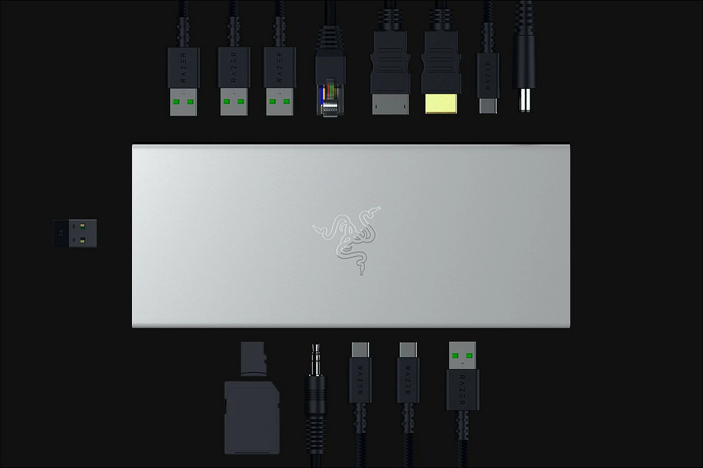 Docking station Razer USB 4, 14 porta, 4K 120Hz, 100W PD, Silver (Mercury)