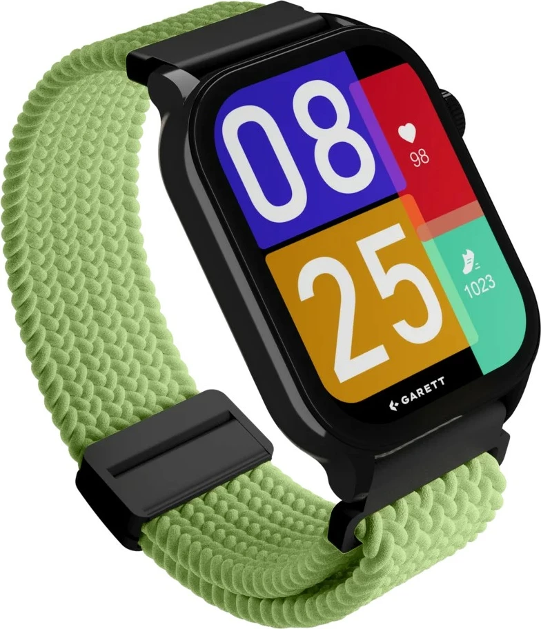 Smartwatch Garett Activity 3 AMOLED 1.96\" IP68 Bluetooth, e zezë, set me 2 rripa