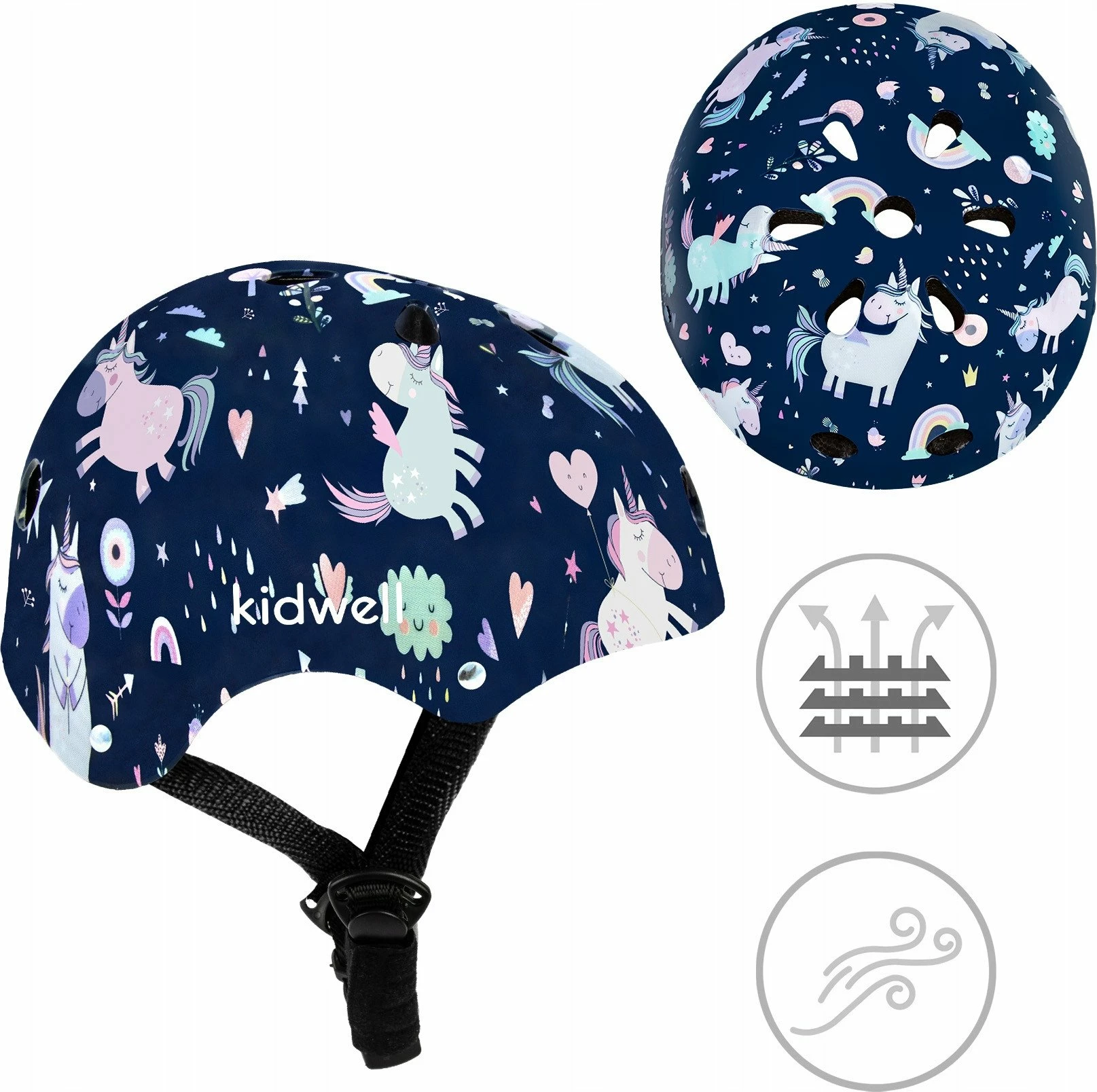 Helmet mbrojtës Kidwell ORIX PLUS, M (52-56 cm), Unicorn, blu e errët