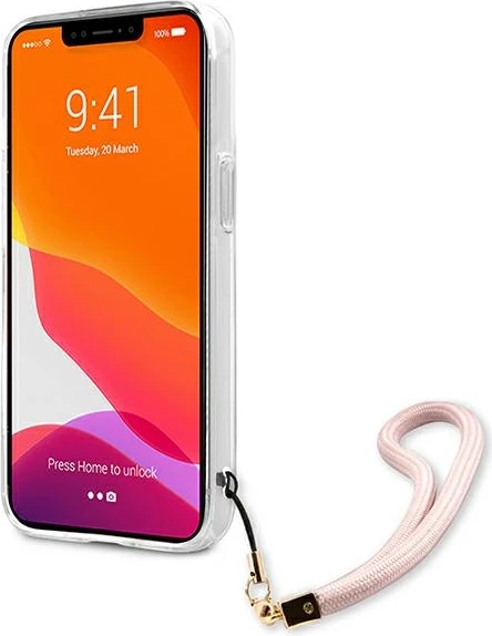Mbështjellës Guess Marble Strap për iPhone 13 Pro Max 6.7", Rozë