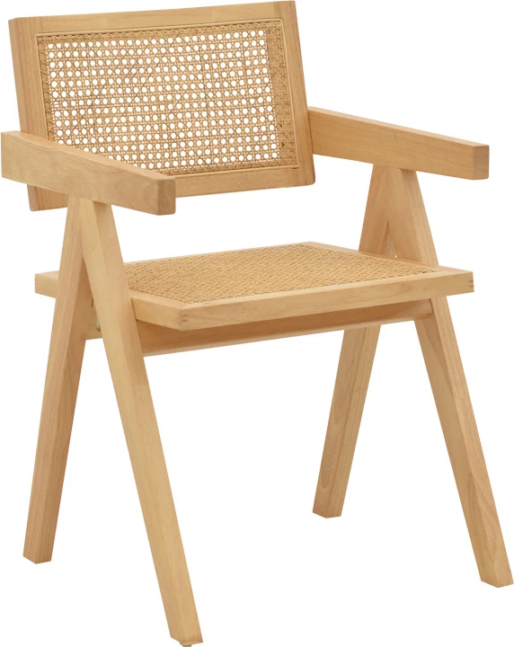 Karrige me krahë Winslow, dru natyral rubberwood, 52x59x79cm