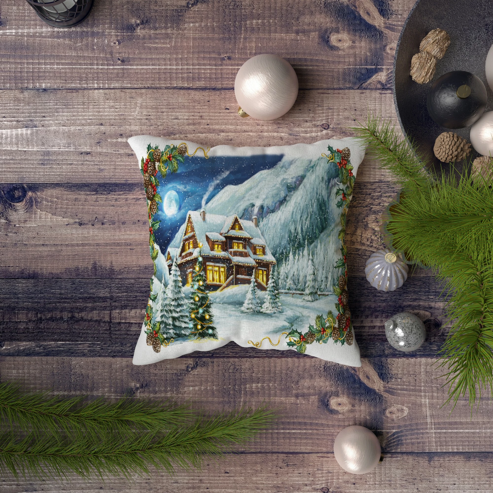 Jastëk dekorativ Aberto Design, NYXMAS079, shumëngjyrësh, 43x43cm
