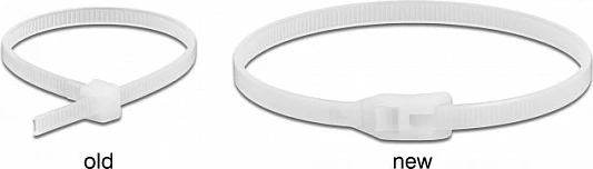 Lidhëse kabllosh DeLOCK 280 x 4.6 mm, 100 copë, poliamid, V2, të zeza/të tejdukshme