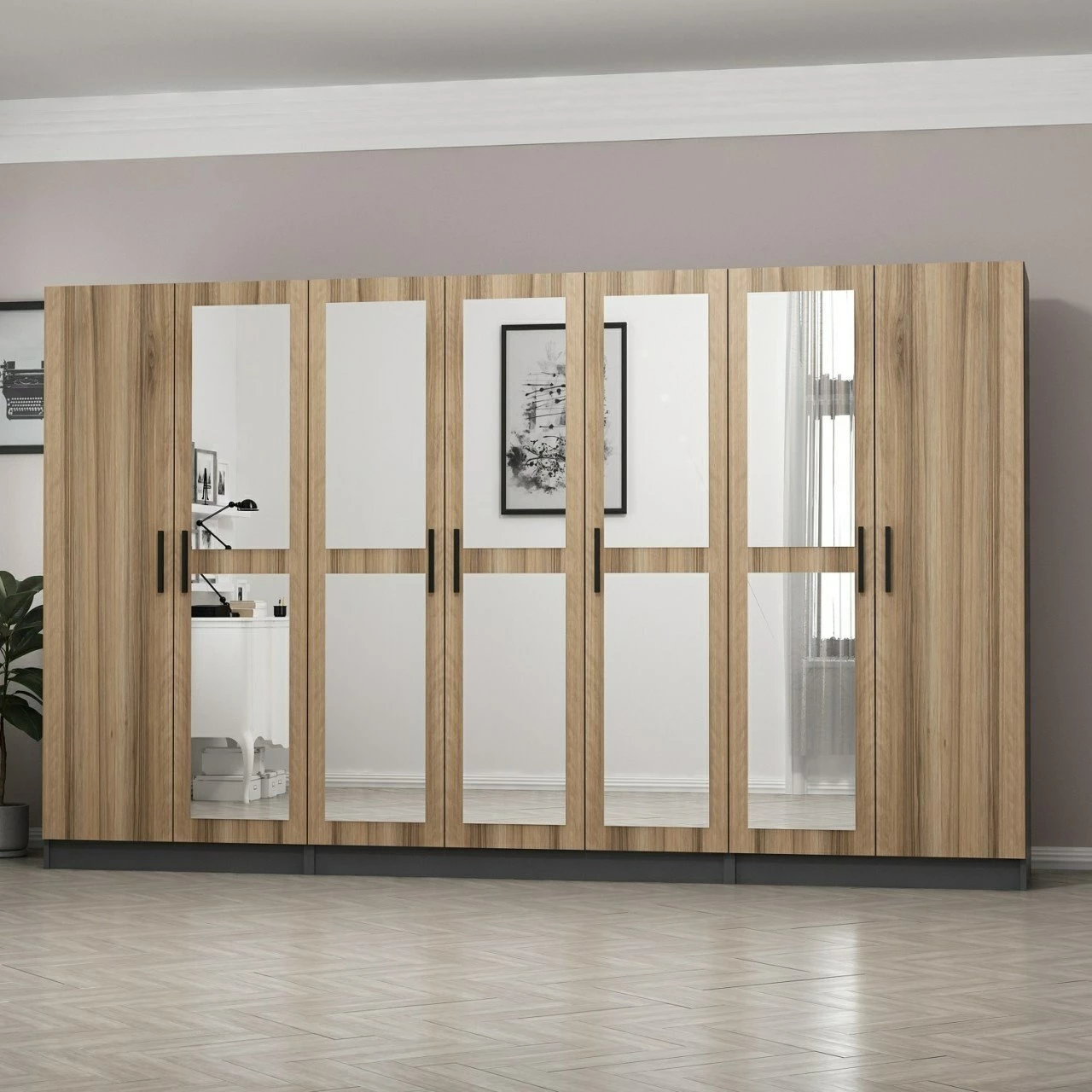 Dollap Skye Decor, ngjyrë antracit, 315x190x52cm