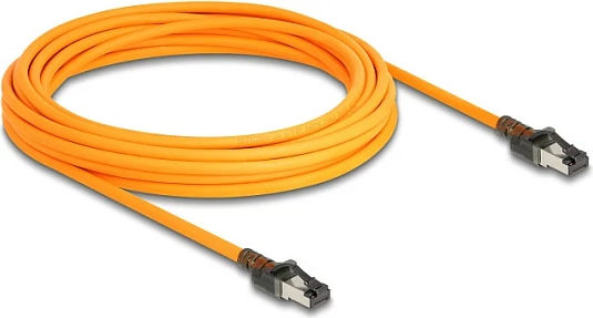 Kabllo rrjeti DeLOCK Cat6a S/FTP, RJ45-RJ45, 7.5m, me port finder USB-C, 10Gbps, portokalli