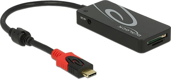 Hub USB-C DeLOCK, 3x USB-A + lexues SD/MicroSD, USB 3.2 Gen 1, i zi