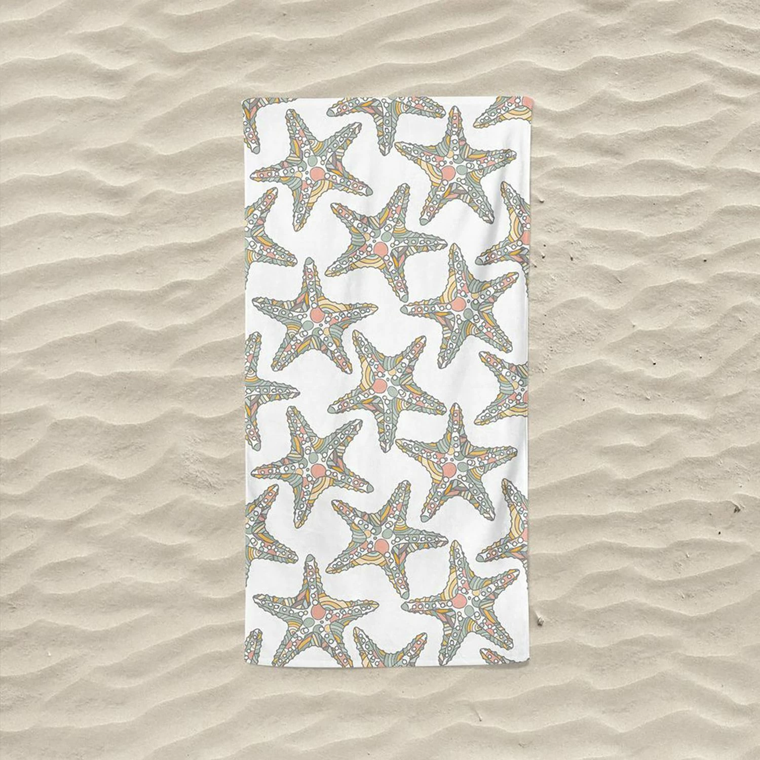 Peshqir plazhi Mijölnir, Deniz Yildizi, i bardhë, 75x150cm