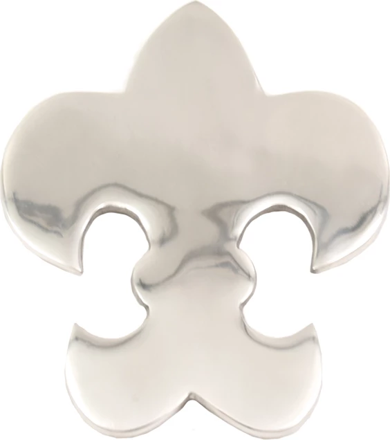 Ndamës gotash Fleur de Lis, alumin, argjend, 19x16x2 cm