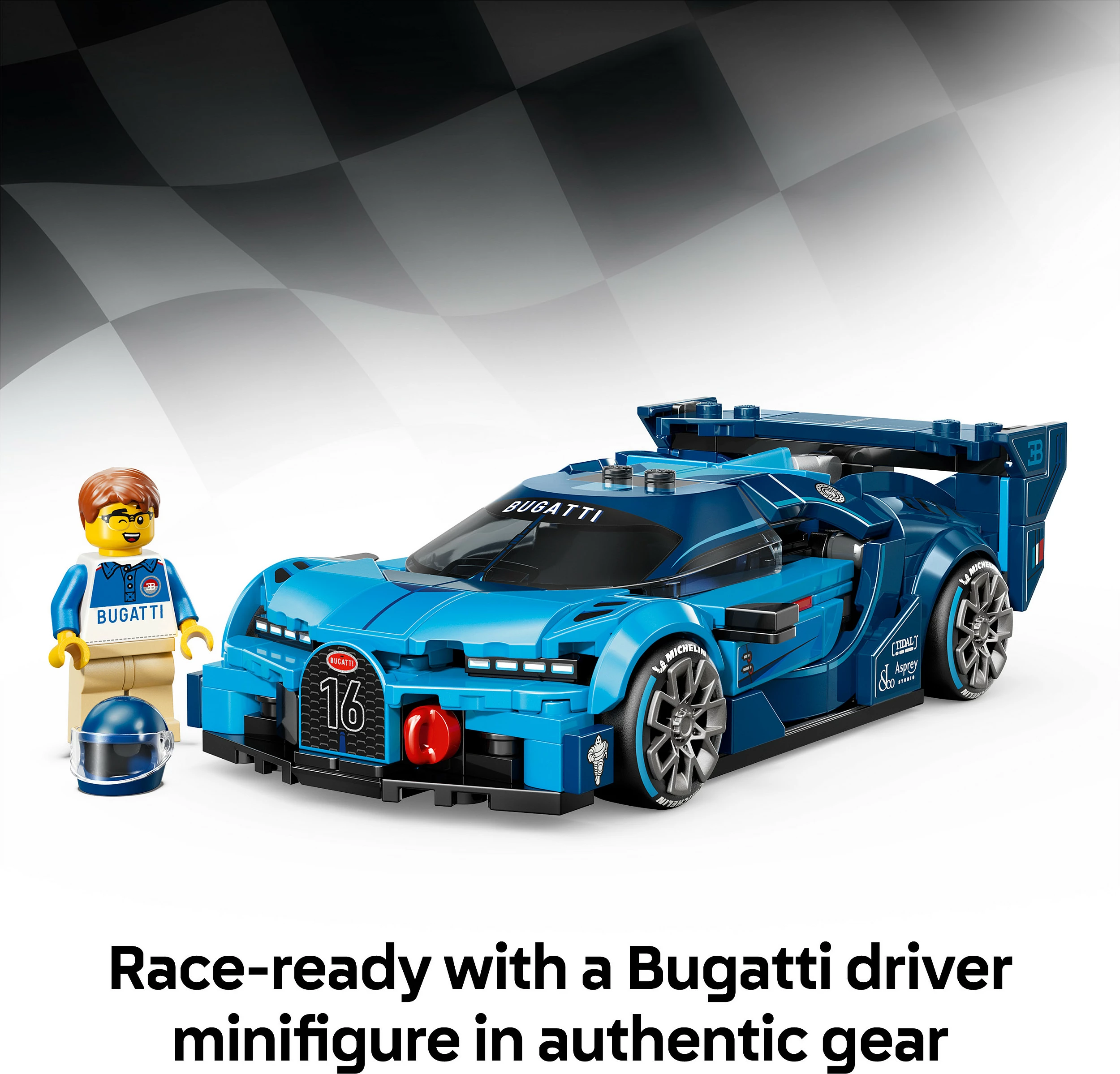Set ndërtimi LEGO Speed Champions Bugatti Vision Gran Turismo 77253, 284 copë, 9+, kaltër