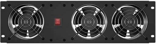 Panel ventilimi vertikal Lanberg 19\" 3U, 3 ventilatorë 230V, i zi