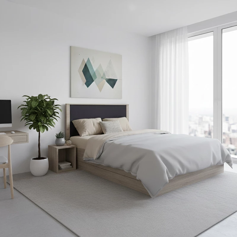 Krevat Athos, ngjyrë sonoma-antracit, 140x200 cm