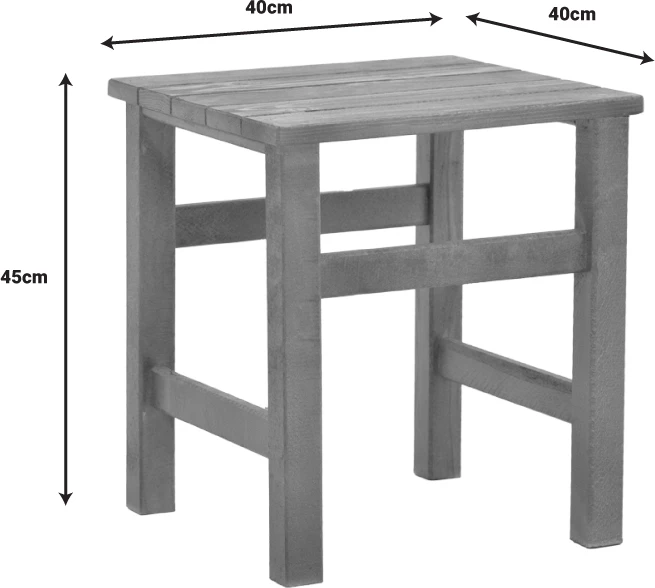 Tavolinë plazhi, dru ahu, ngjyrë arre, 40x40x45cm