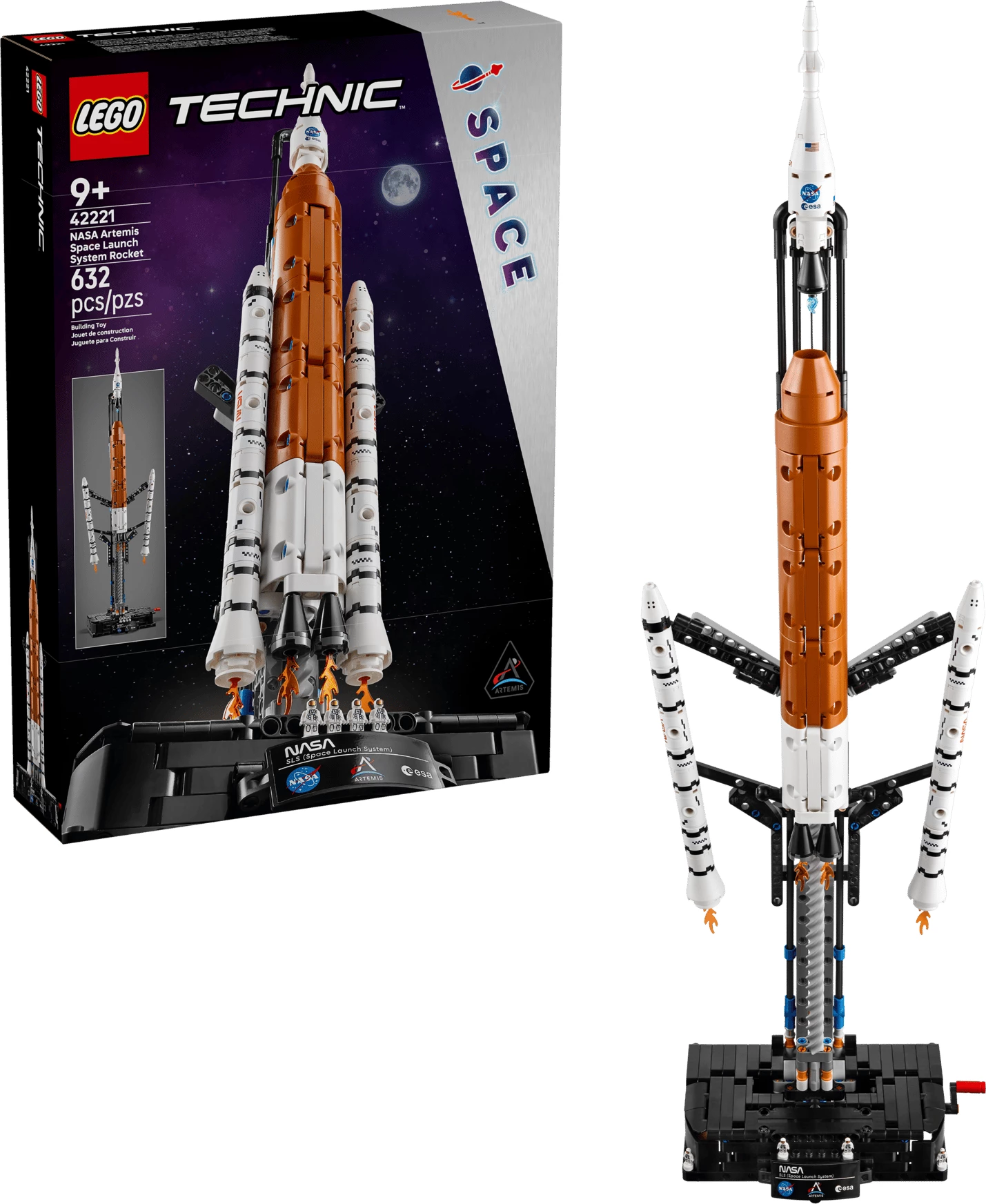 Set ndërtimi LEGO Technic NASA Artemis Space Launch System Rocket 42221, 632 copë, 70 cm